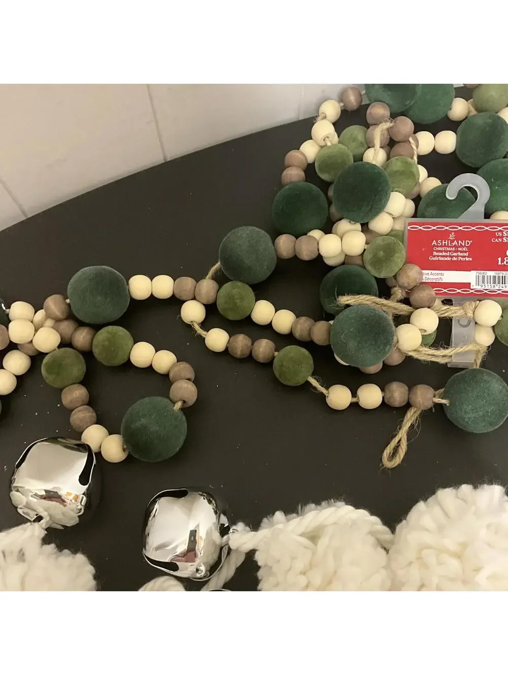 Brand New Ashland Miscellaneous Christmas Garland 6 feet with Yarn Balls